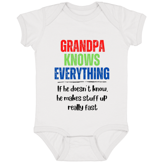 Baby Onesie Grandpa Knows Everything | New Baby Gift