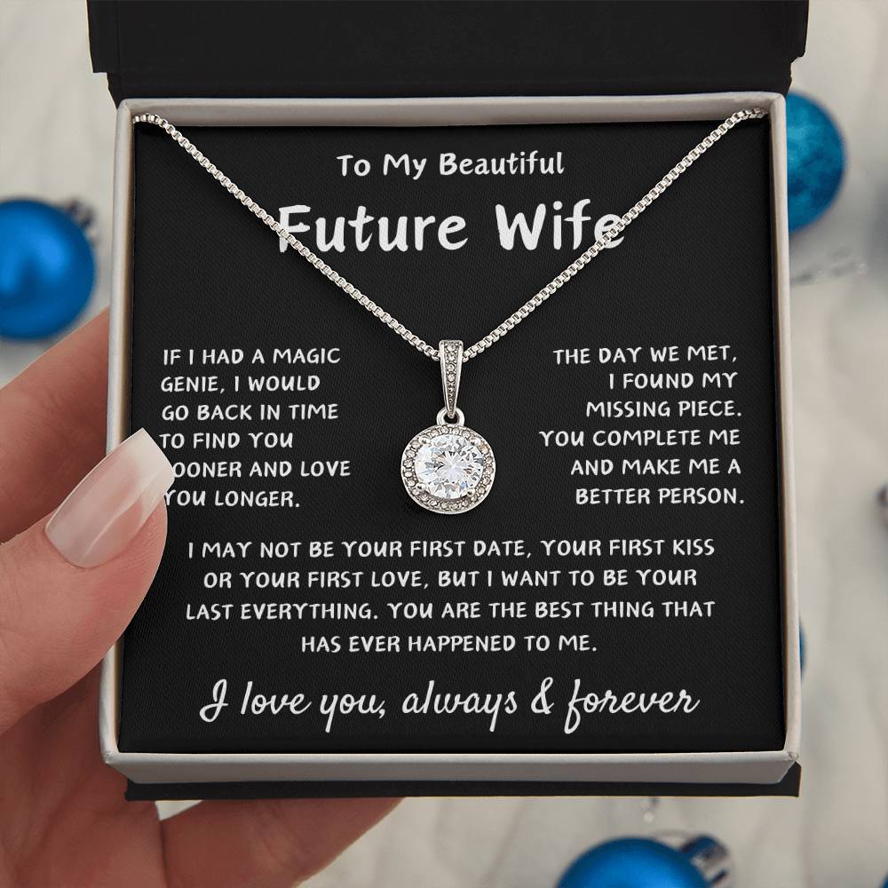 To My Future Wife | Eternal Hope Necklace |  Engagement Gift | Birthday Gift | Valentine's Day Gift | Christmas Gift | Black Background