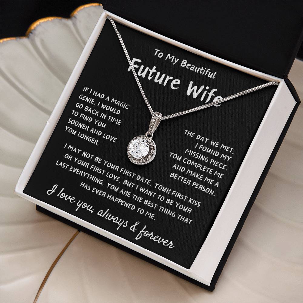 To My Future Wife | Eternal Hope Necklace |  Engagement Gift | Birthday Gift | Valentine's Day Gift | Christmas Gift | Black Background