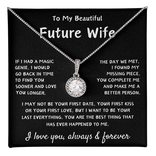 To My Future Wife | Eternal Hope Necklace |  Engagement Gift | Birthday Gift | Valentine's Day Gift | Christmas Gift | Black Background