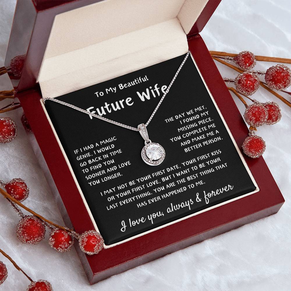 To My Future Wife | Eternal Hope Necklace |  Engagement Gift | Birthday Gift | Valentine's Day Gift | Christmas Gift | Black Background