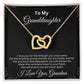 To My Granddaughter | Interlocking Hearts Necklace | Birthday Gift | Mother's Day Gift | Christmas Gift | Valentine's Day Gift | Graduation Gift | Black Background