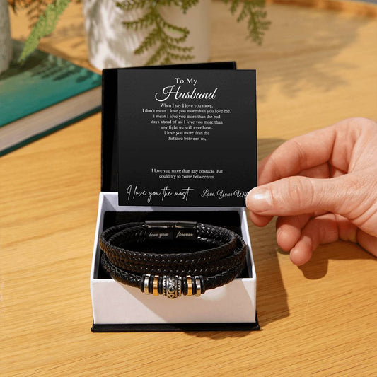 To My Husband | I Love You The Most - Men's "Love You Forever" Bracelet